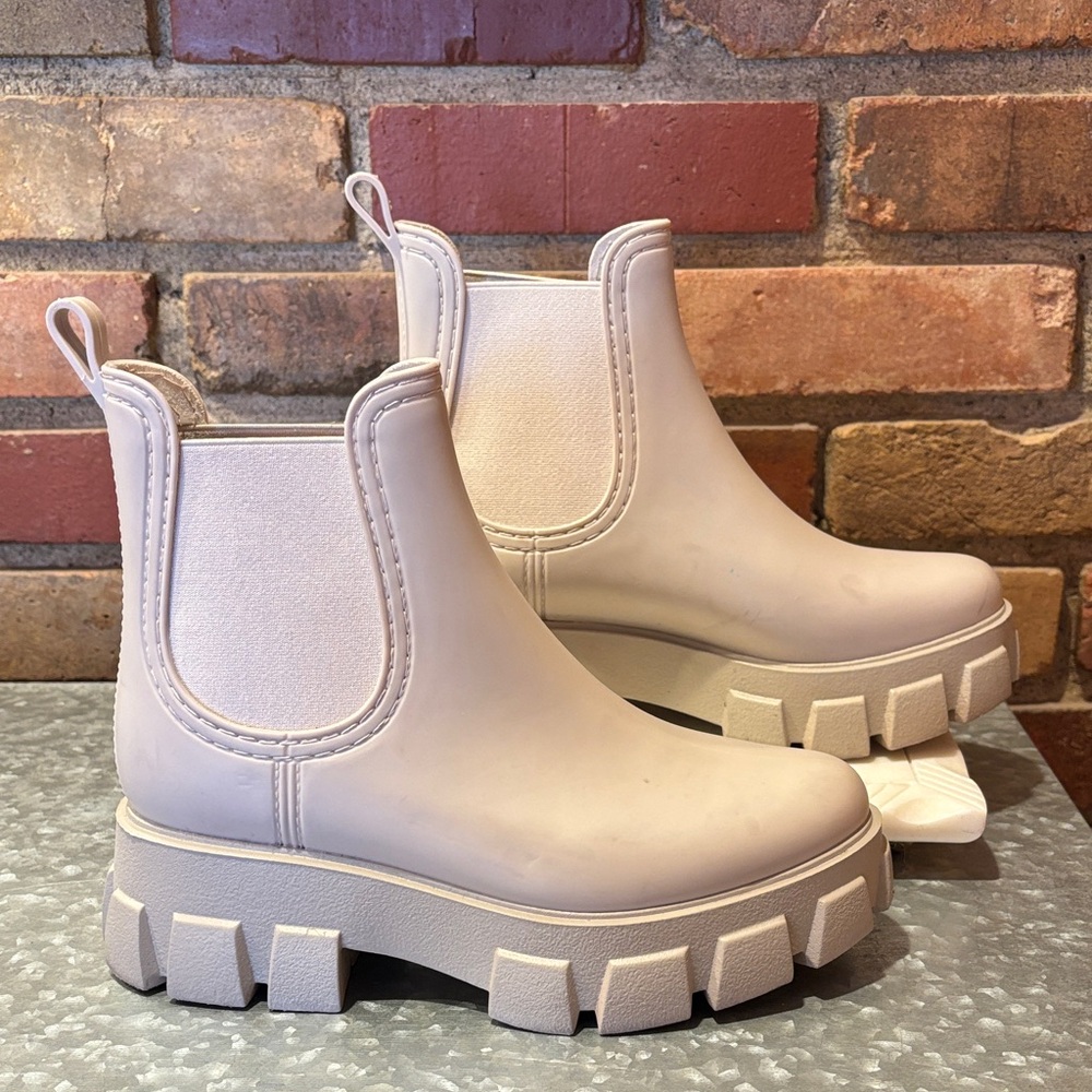Jeffrey Campbell Cream Chunky Ankle Boots